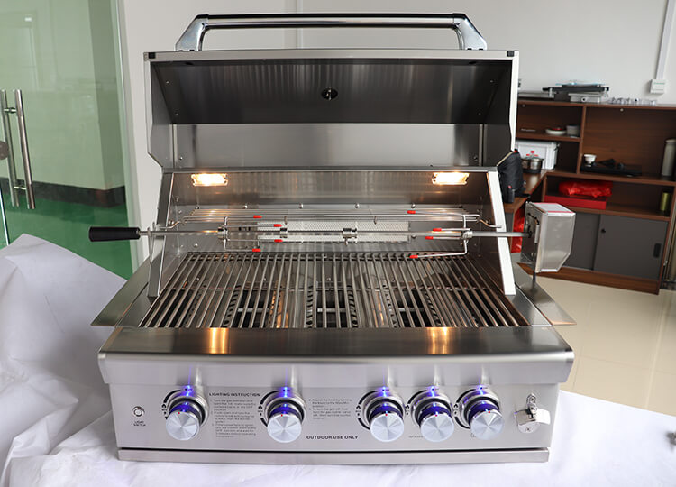 stainless steel built in gas bbq grill